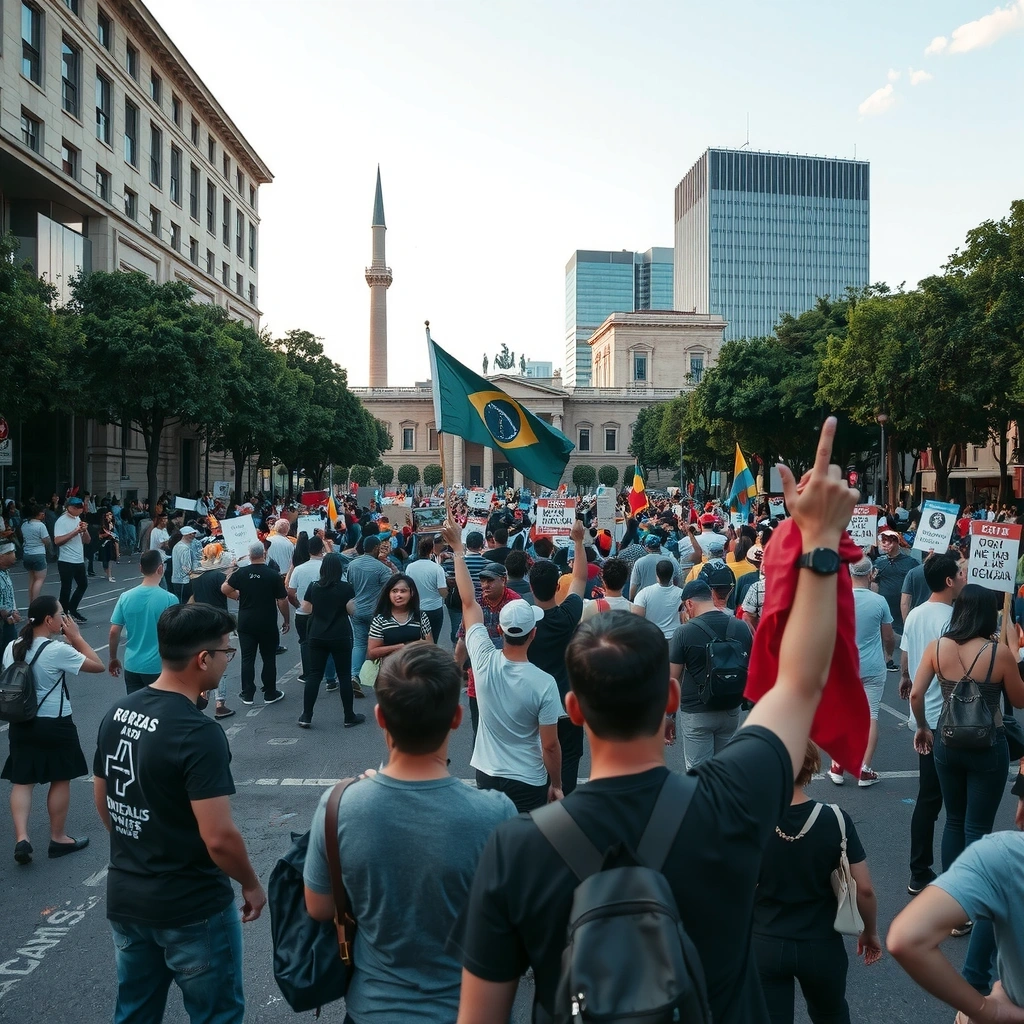 Manifestação na Praça dos Três Poderes